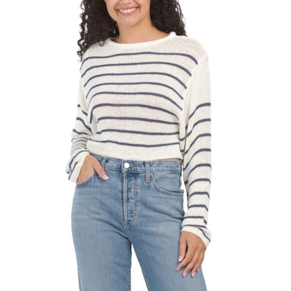 LOVE TREE Eclipse Rolled Neck Striped Sweater - Picture 1 of 2